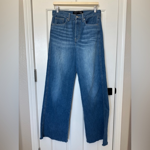 Veronica Beard Blue Flare Wide Leg Jeans - Size 28 - Picture 1 of 13